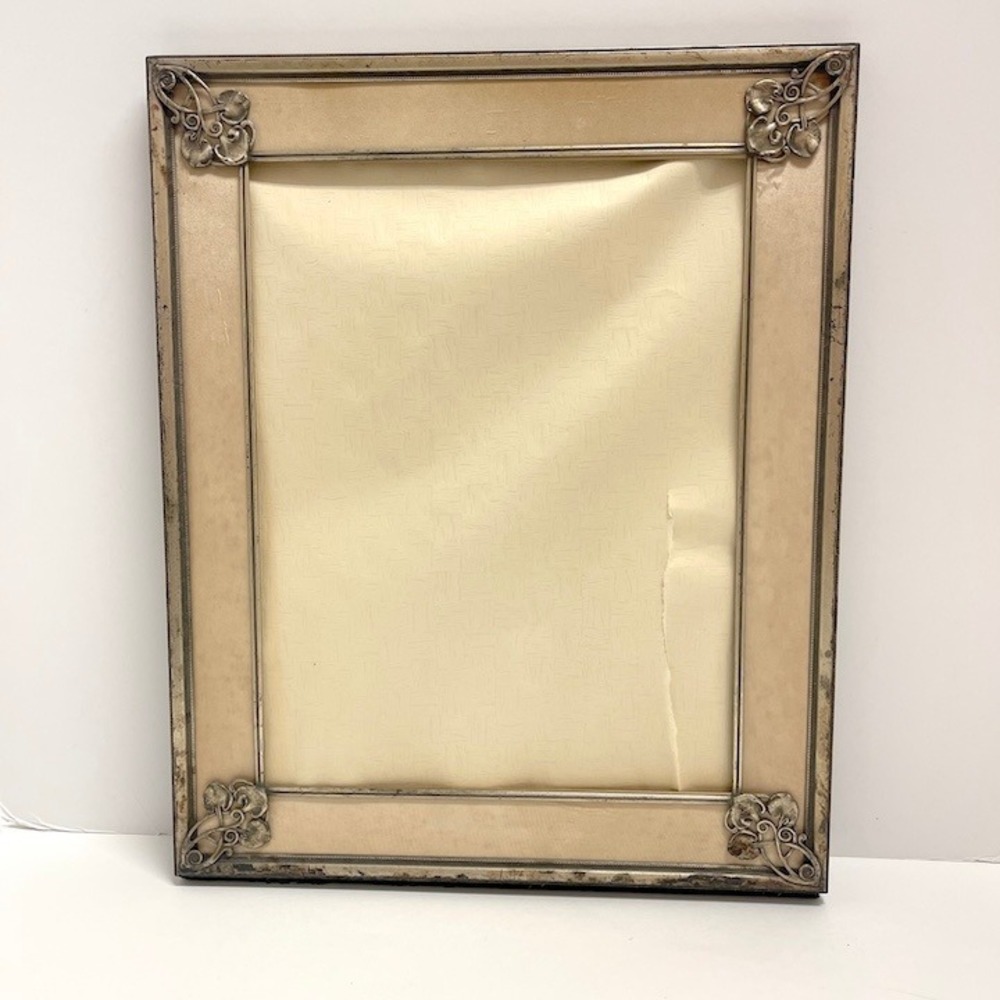 Vintage‎ Art Nouveau Style Picture Frame Silver Ornate Floral Antique